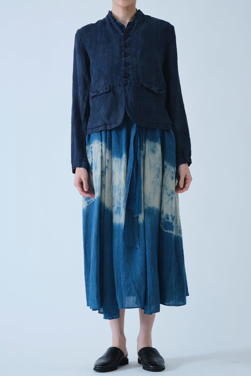linen dobby jacket indigo charcoal dyed