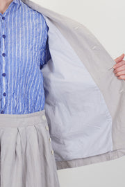 pas de calais jacket cotton linen grey fully lined cotton interior detail