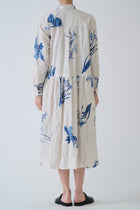 japonism flower print dress ivory