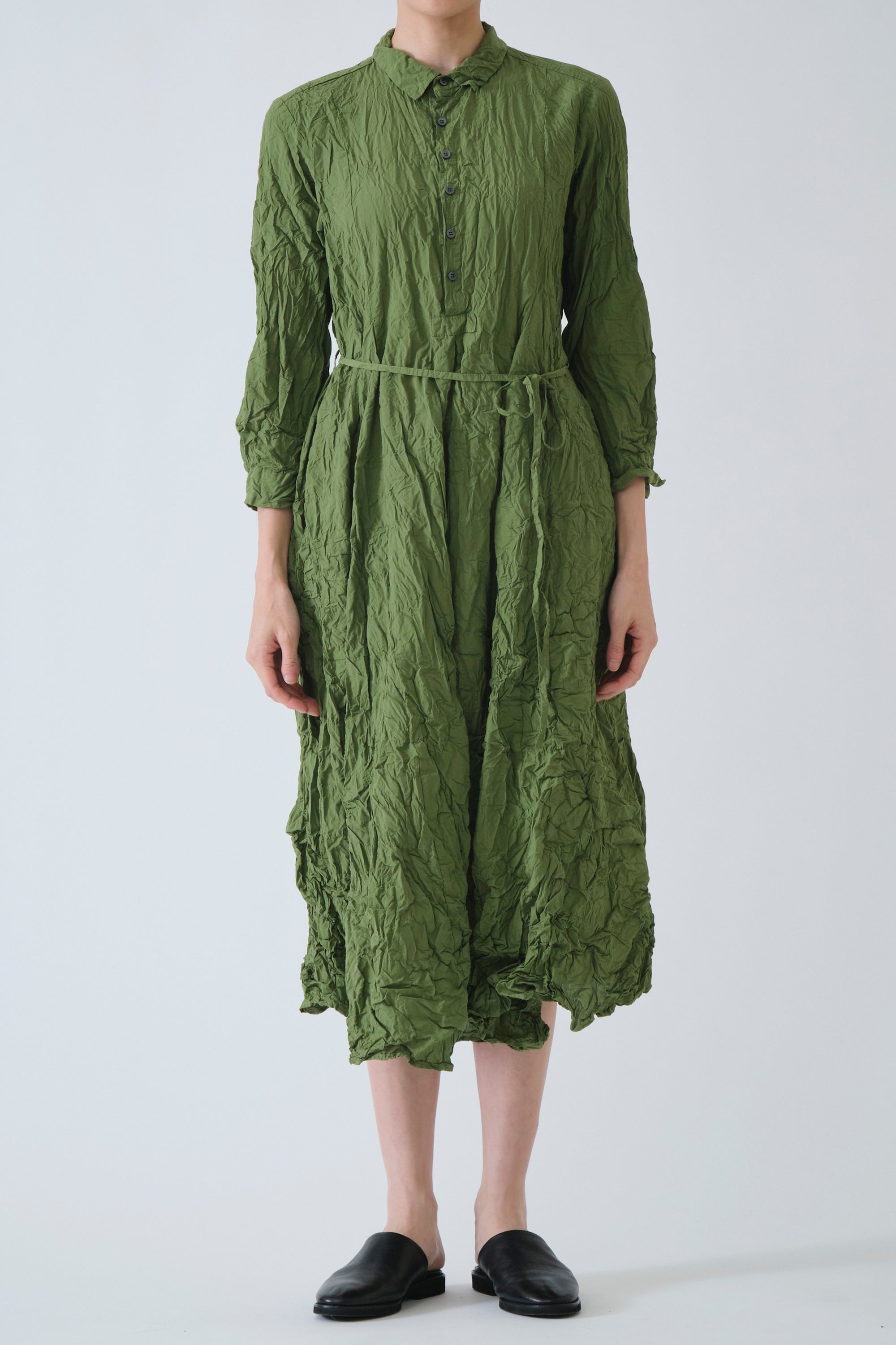 crinkle dress green