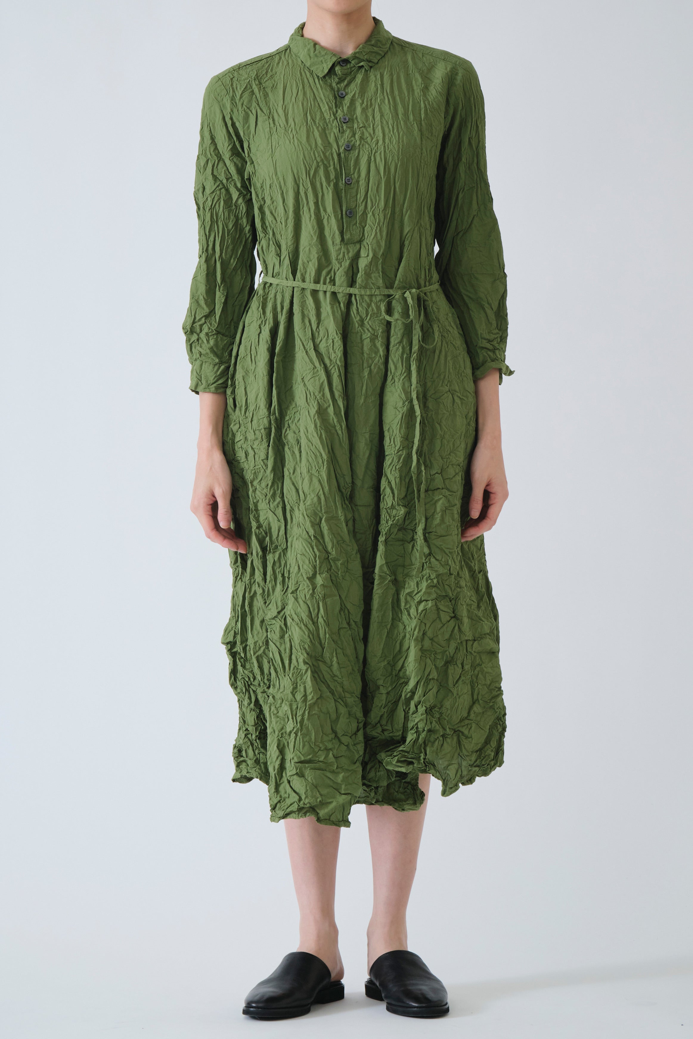 crinkle dress green
