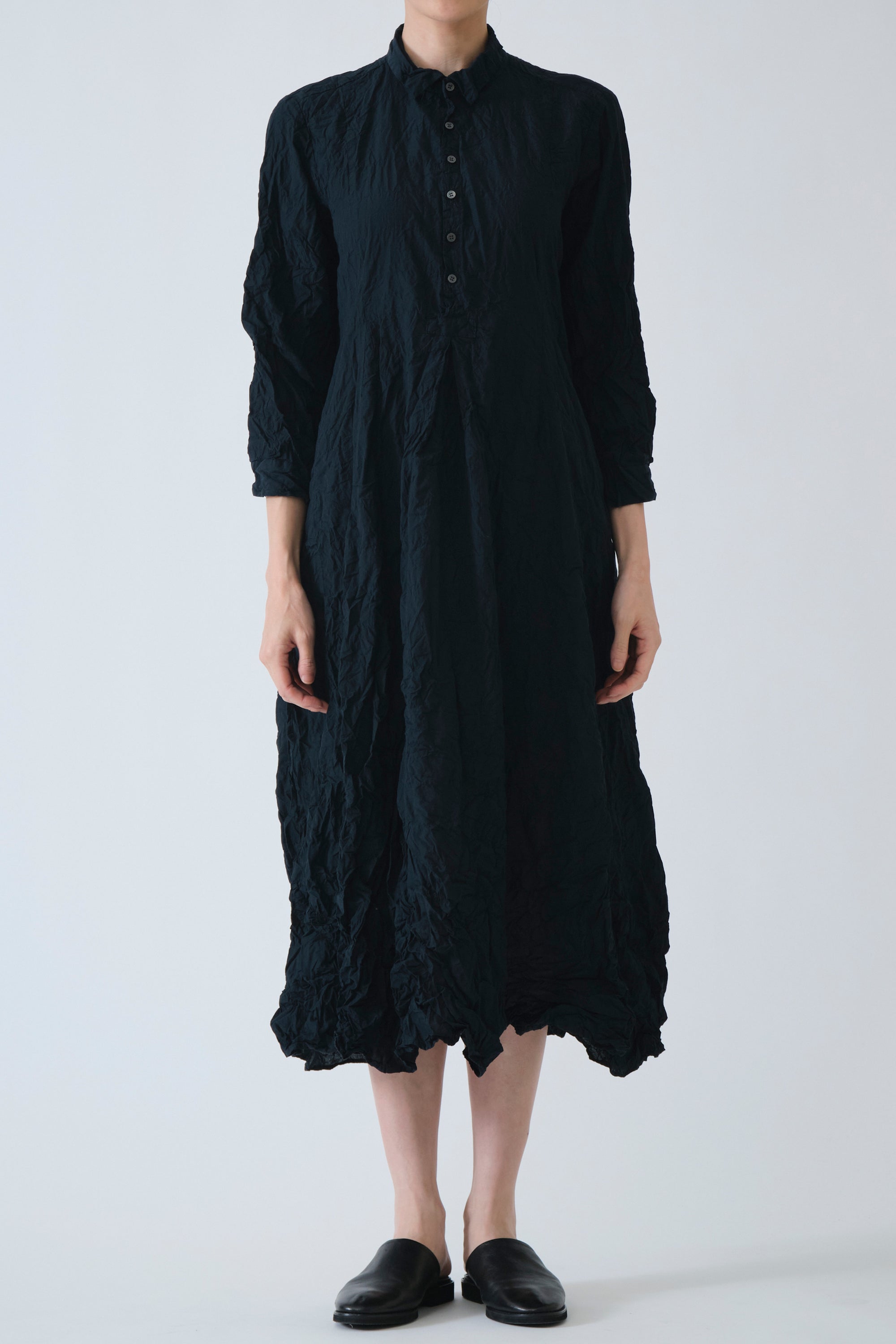 crinkle dress navy
