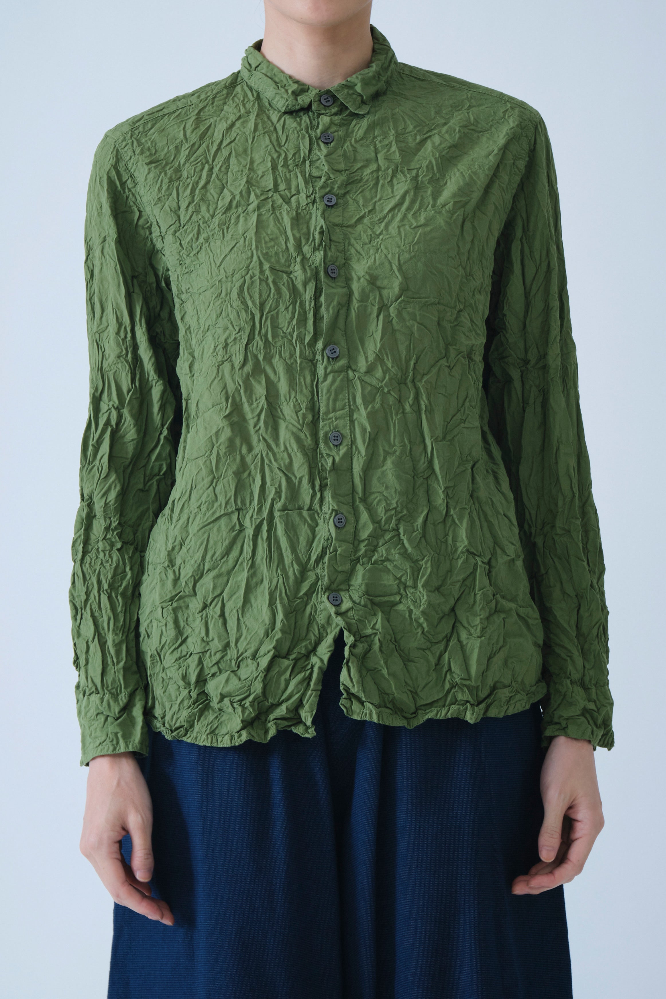 crinkle classic shirt green