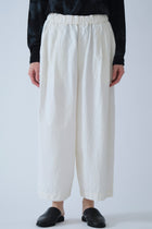 cropped pants cotton linen off-white