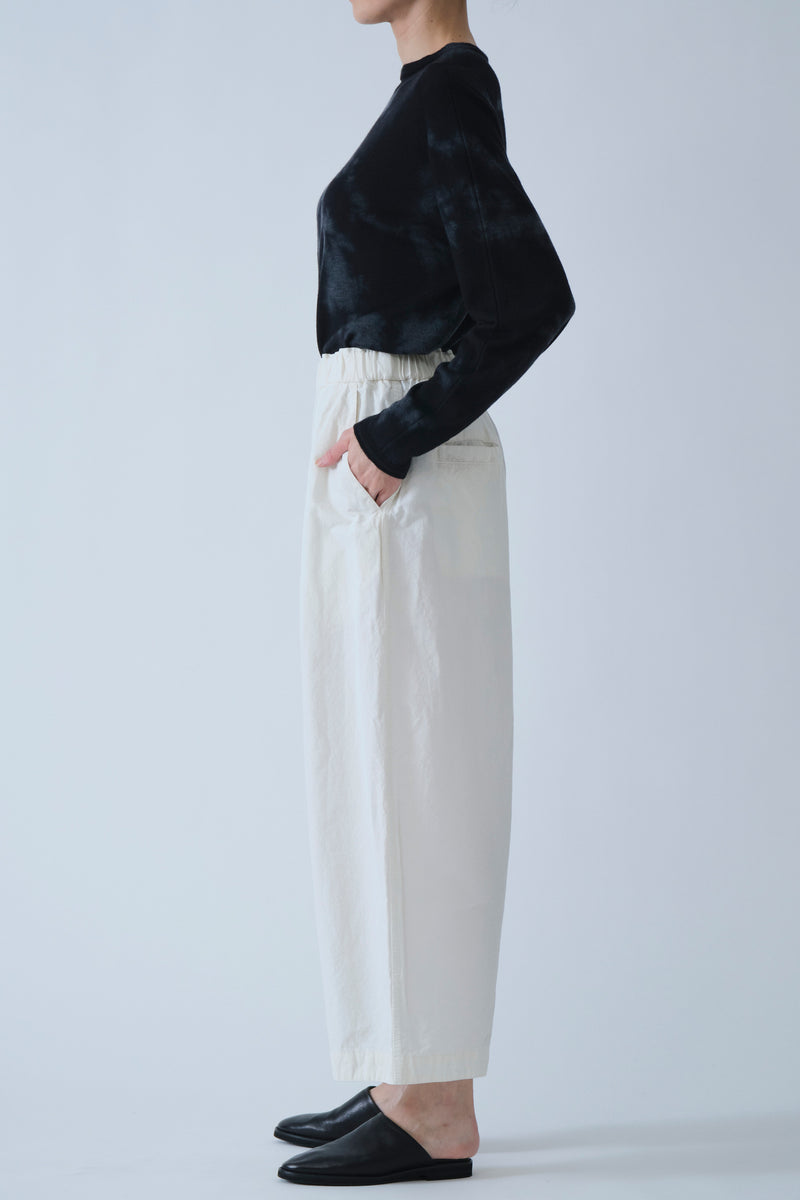 cropped pants cotton linen off-white