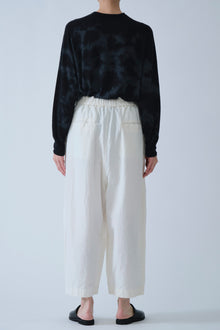cropped pants cotton linen off-white