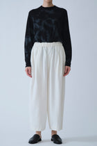 cropped pants cotton linen off-white