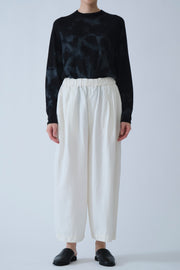cropped pants cotton linen off-white