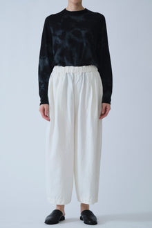 cropped pants cotton linen off-white