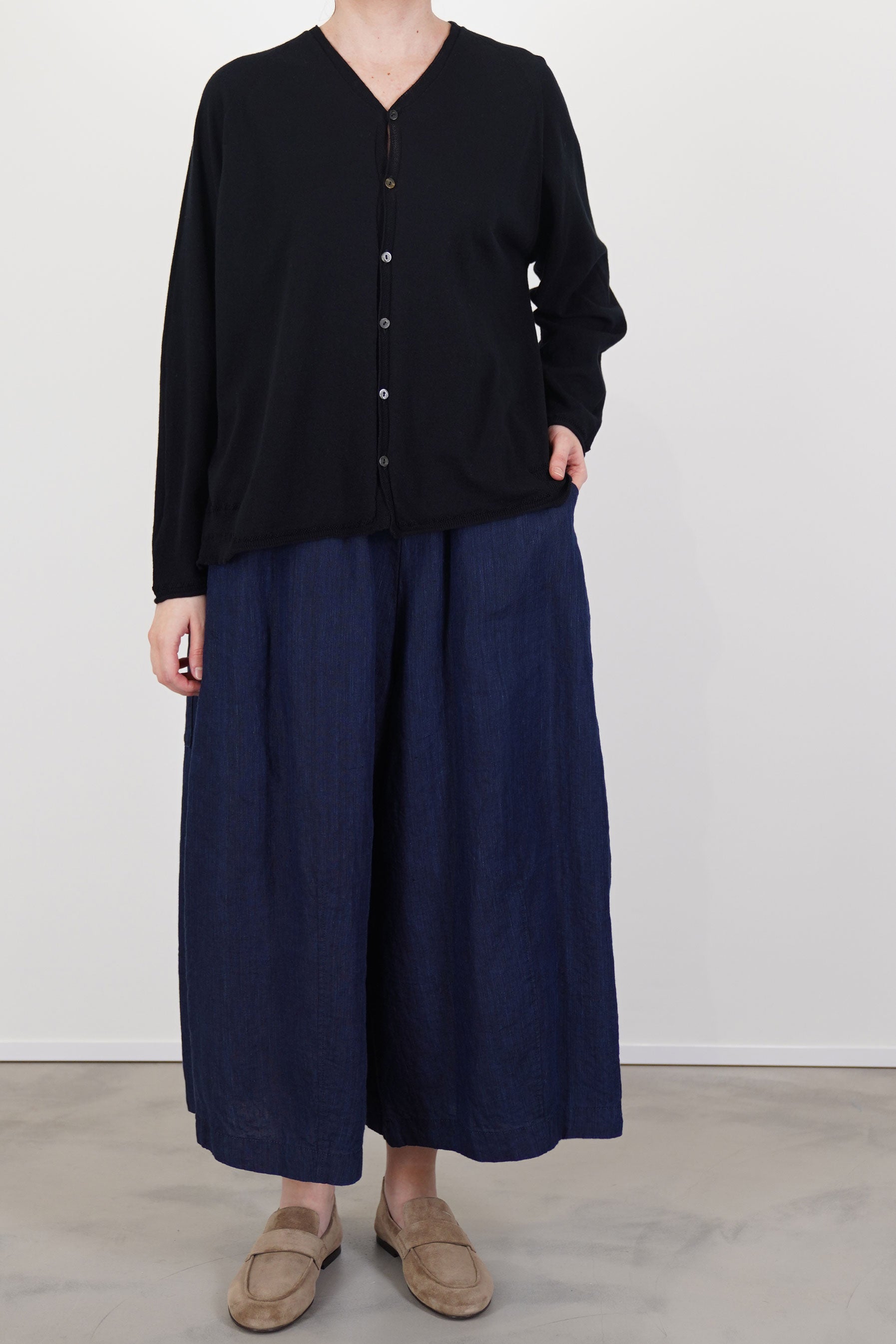 cardigan cotton linen black