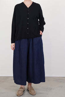 cardigan cotton linen black