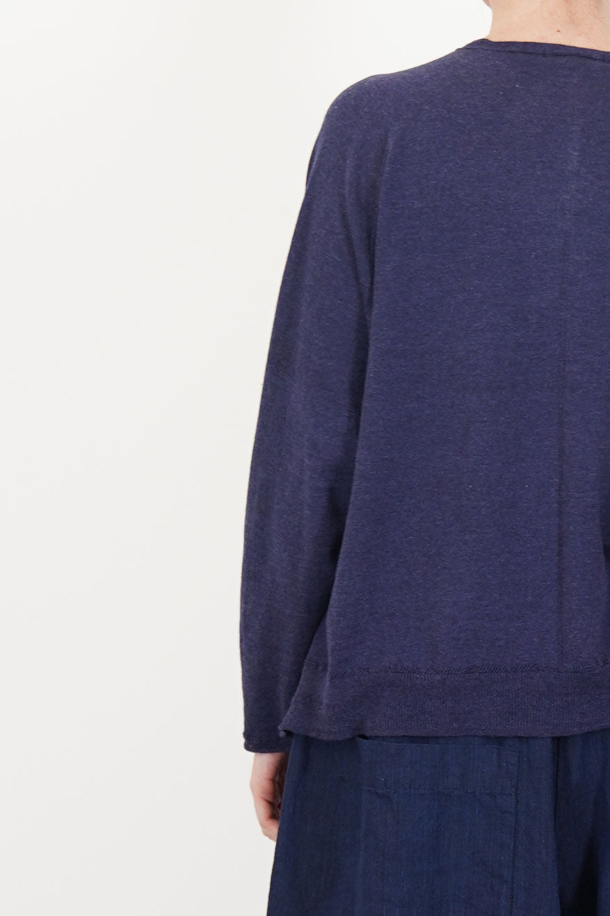 cardigan cotton linen indigo