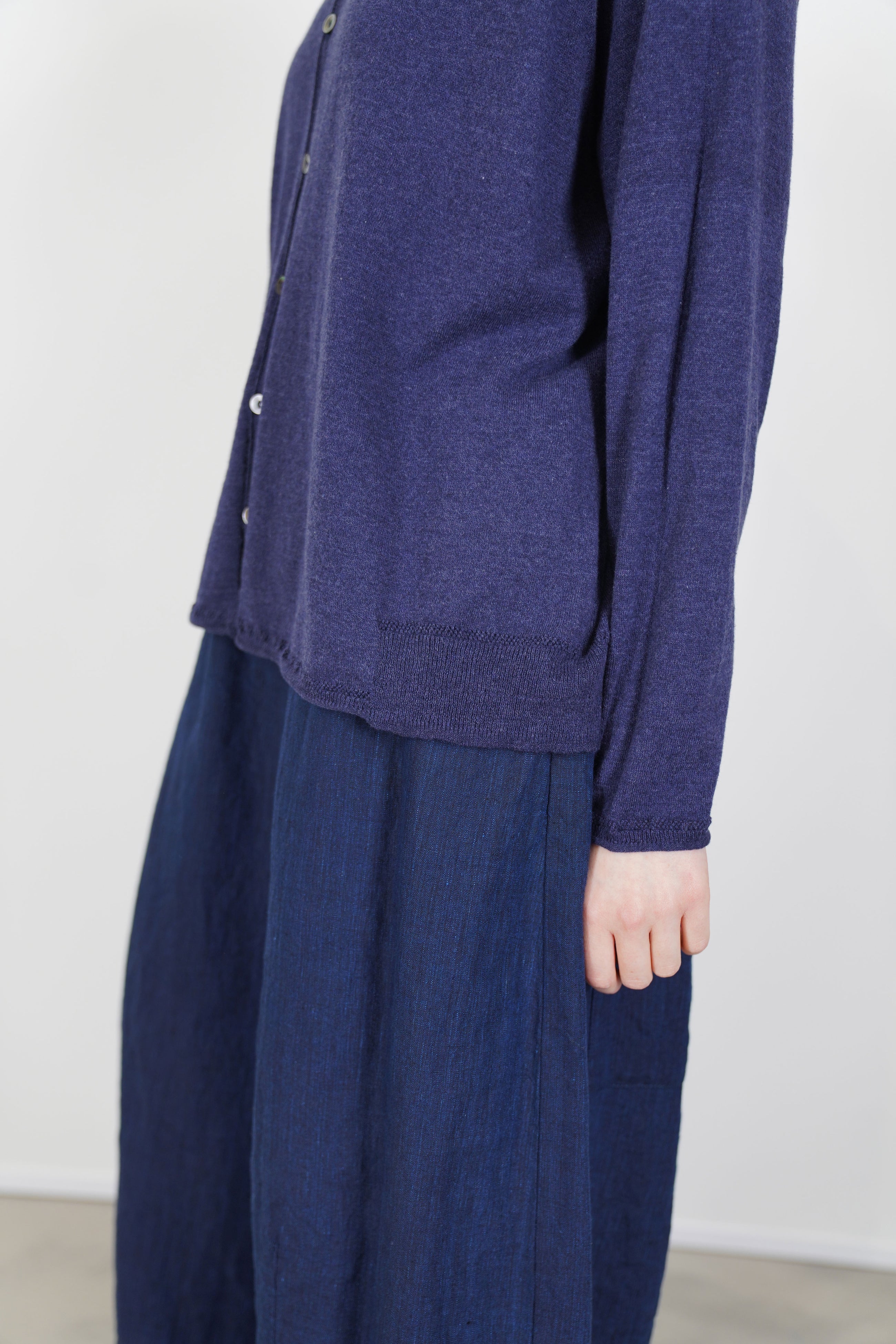 cardigan cotton linen indigo