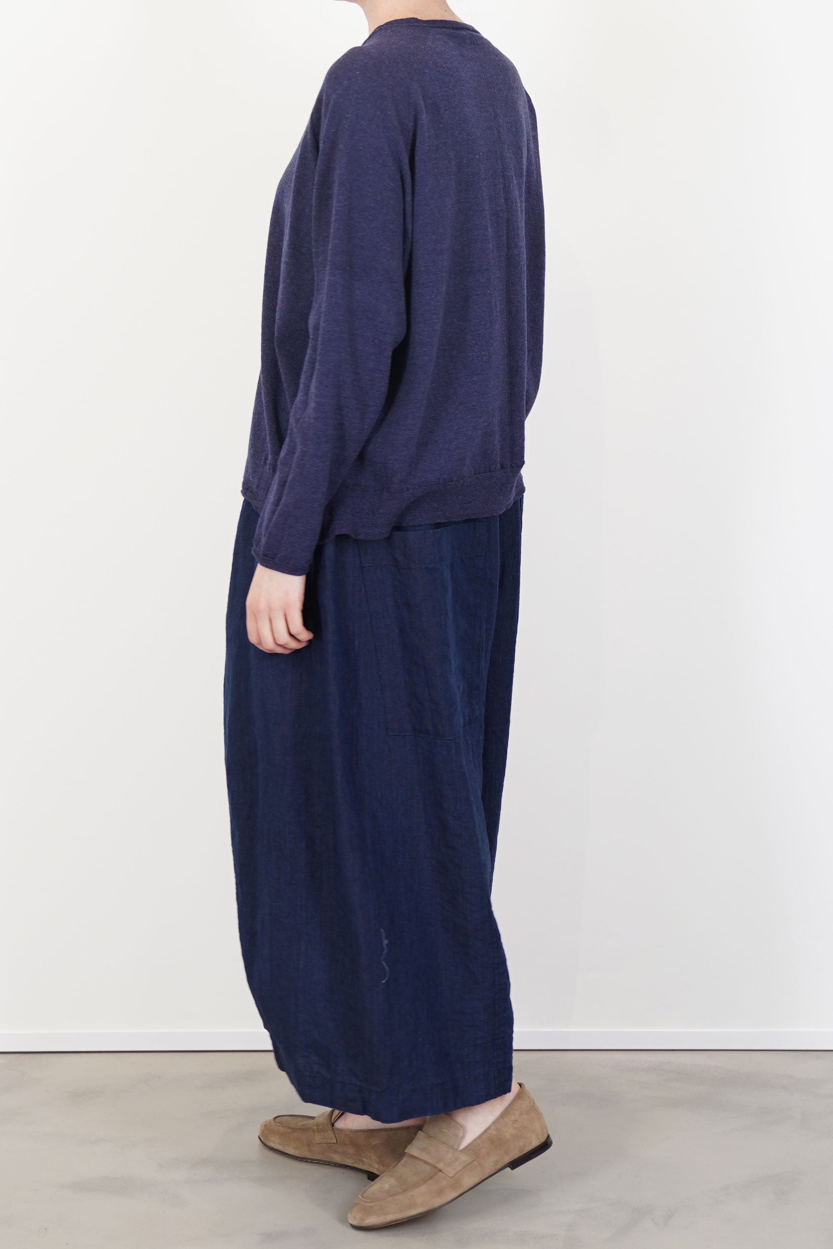 cardigan cotton linen indigo