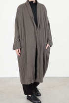 cashmere voile oversized robe coat greige