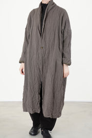 cashmere voile oversized robe coat greige