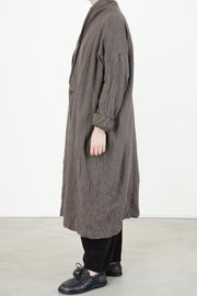 cashmere voile oversized robe coat greige