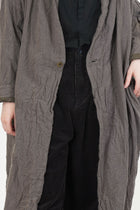 cashmere voile oversized robe coat greige