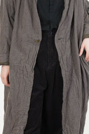 cashmere voile oversized robe coat greige