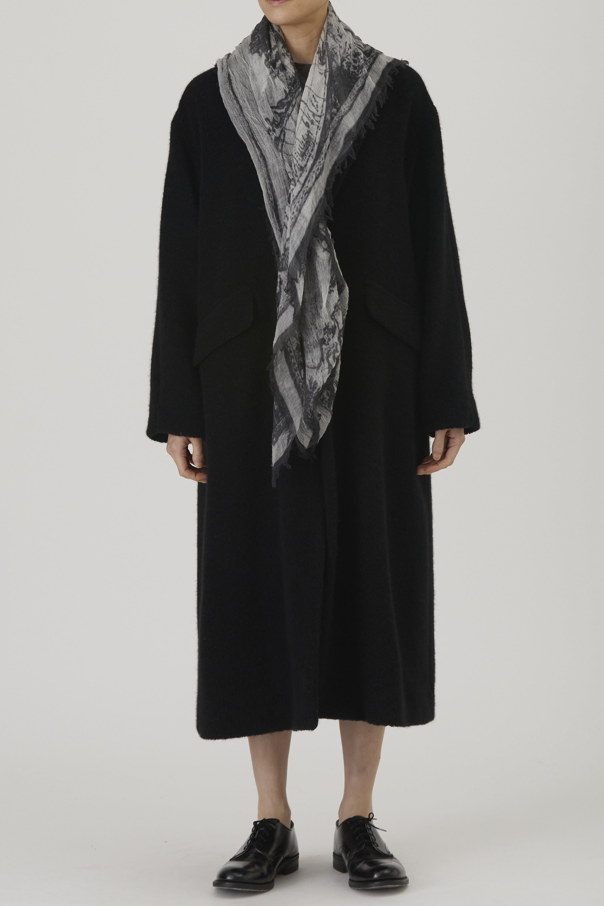 romantic travel print scarf cashmere brown