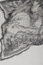 romantic travel print scarf cashmere charcoal