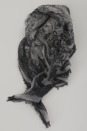 romantic travel print scarf cashmere charcoal
