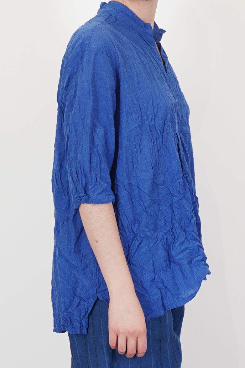 chambray pullover blouse blue