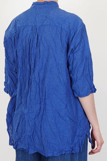 chambray pullover blouse blue