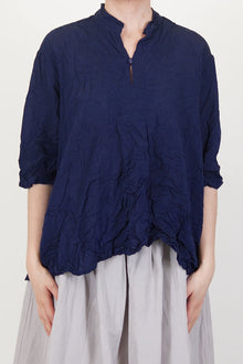 chambray pullover blouse navy