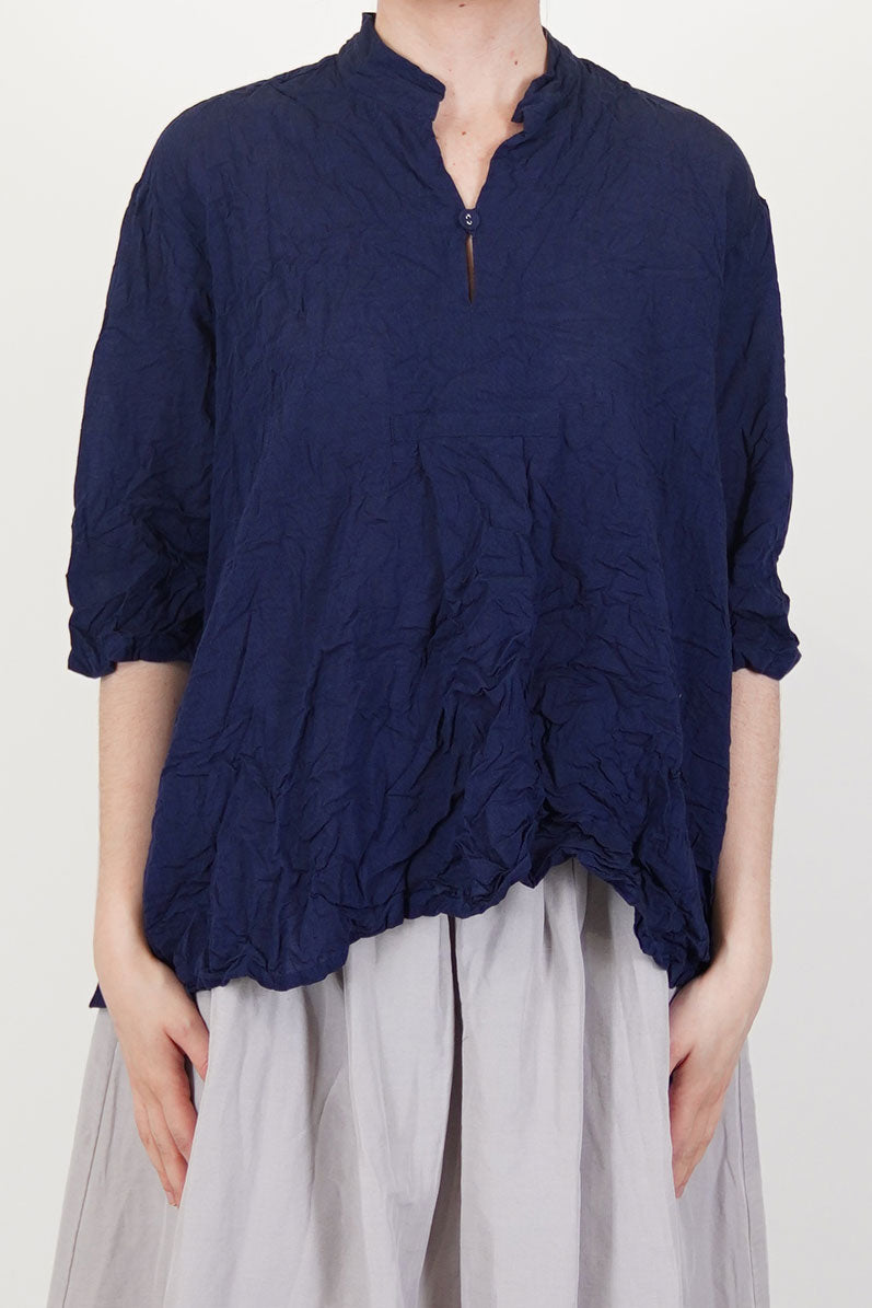 chambray pullover blouse navy