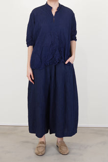 chambray pullover blouse navy