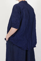 chambray pullover blouse navy