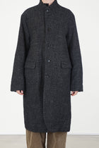 chesterfield coat wool linen charcoal