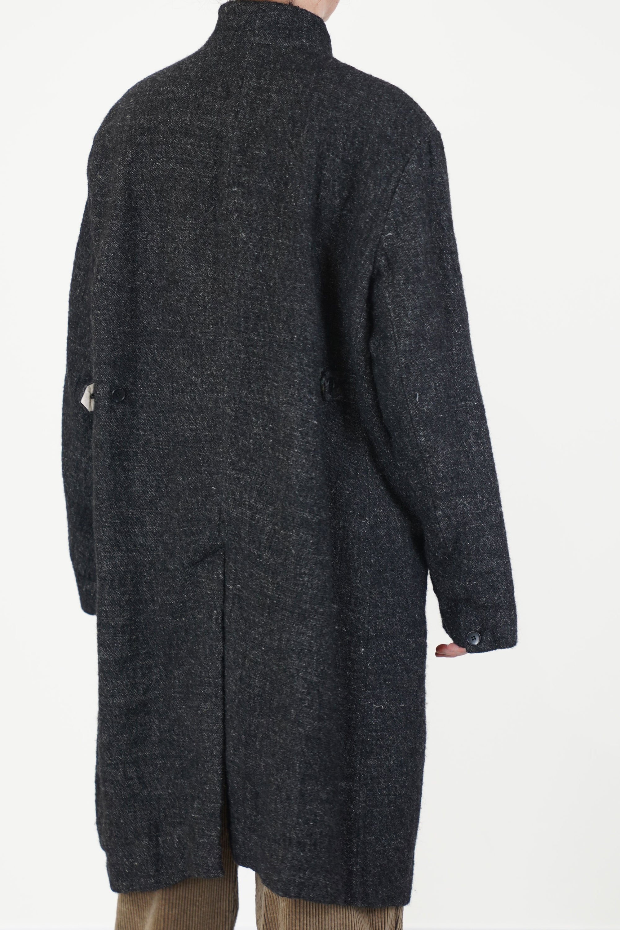 chesterfield coat wool linen charcoal