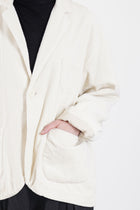 corduroy tailored jacket ivory