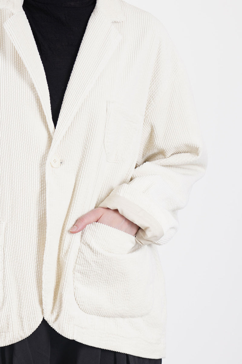 corduroy tailored jacket ivory