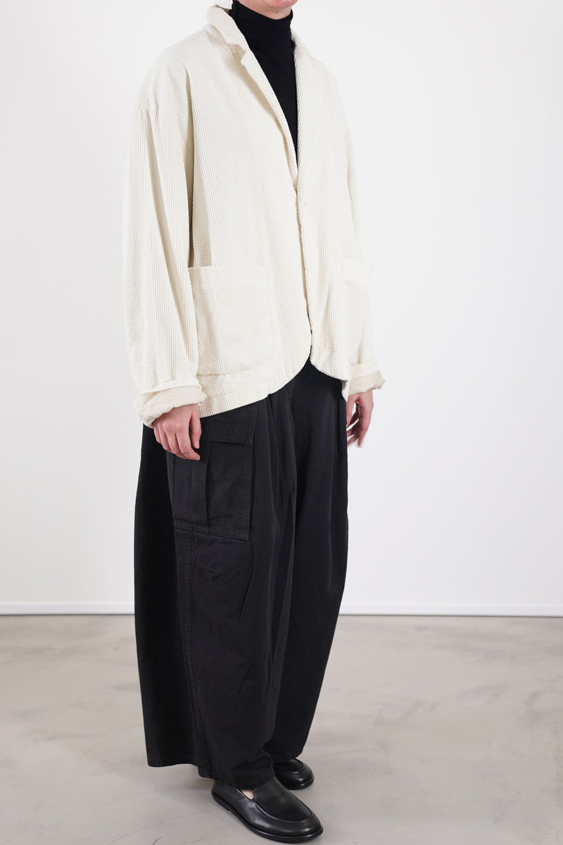 corduroy tailored jacket ivory