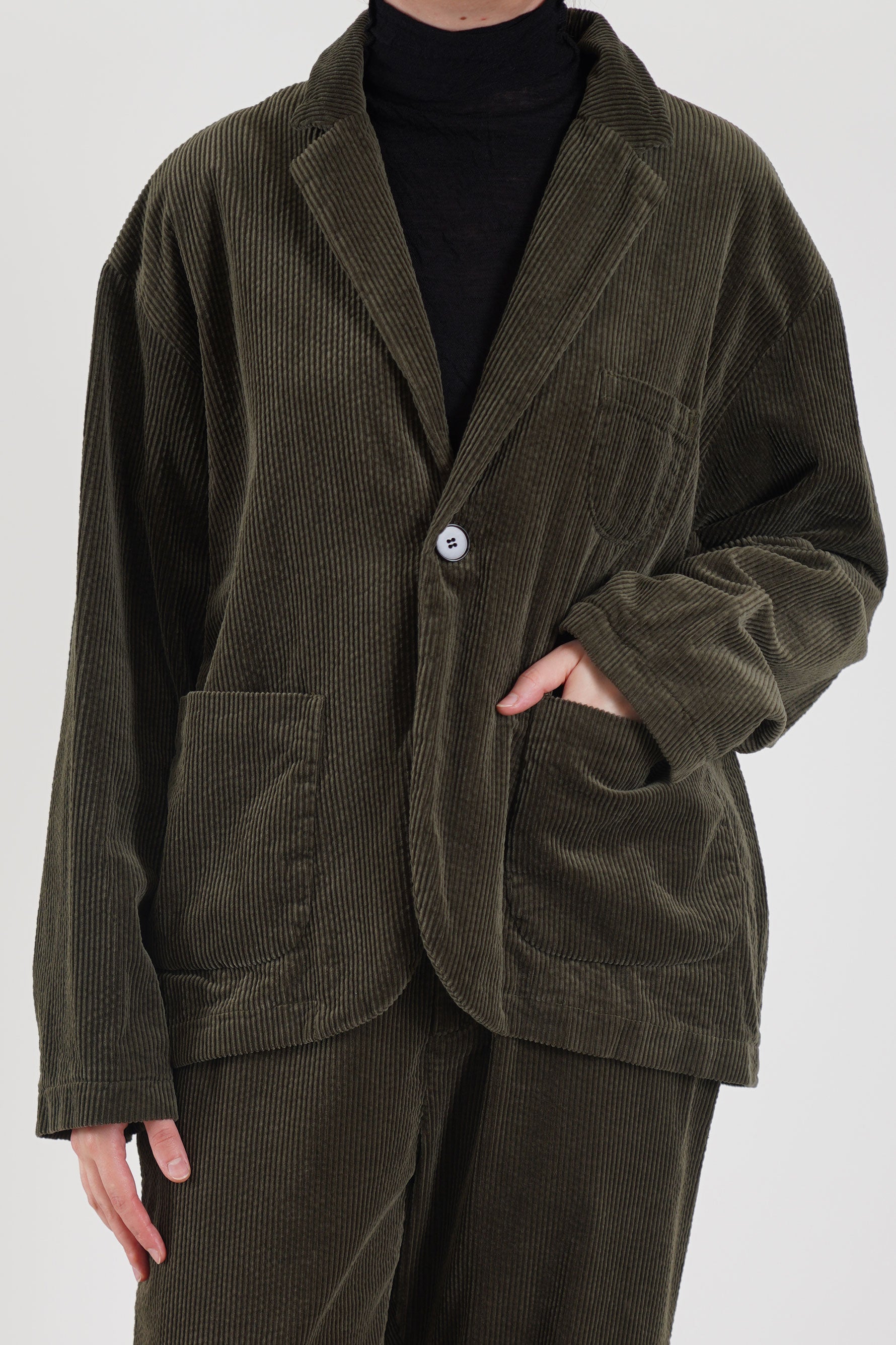 corduroy tailored jacket khaki