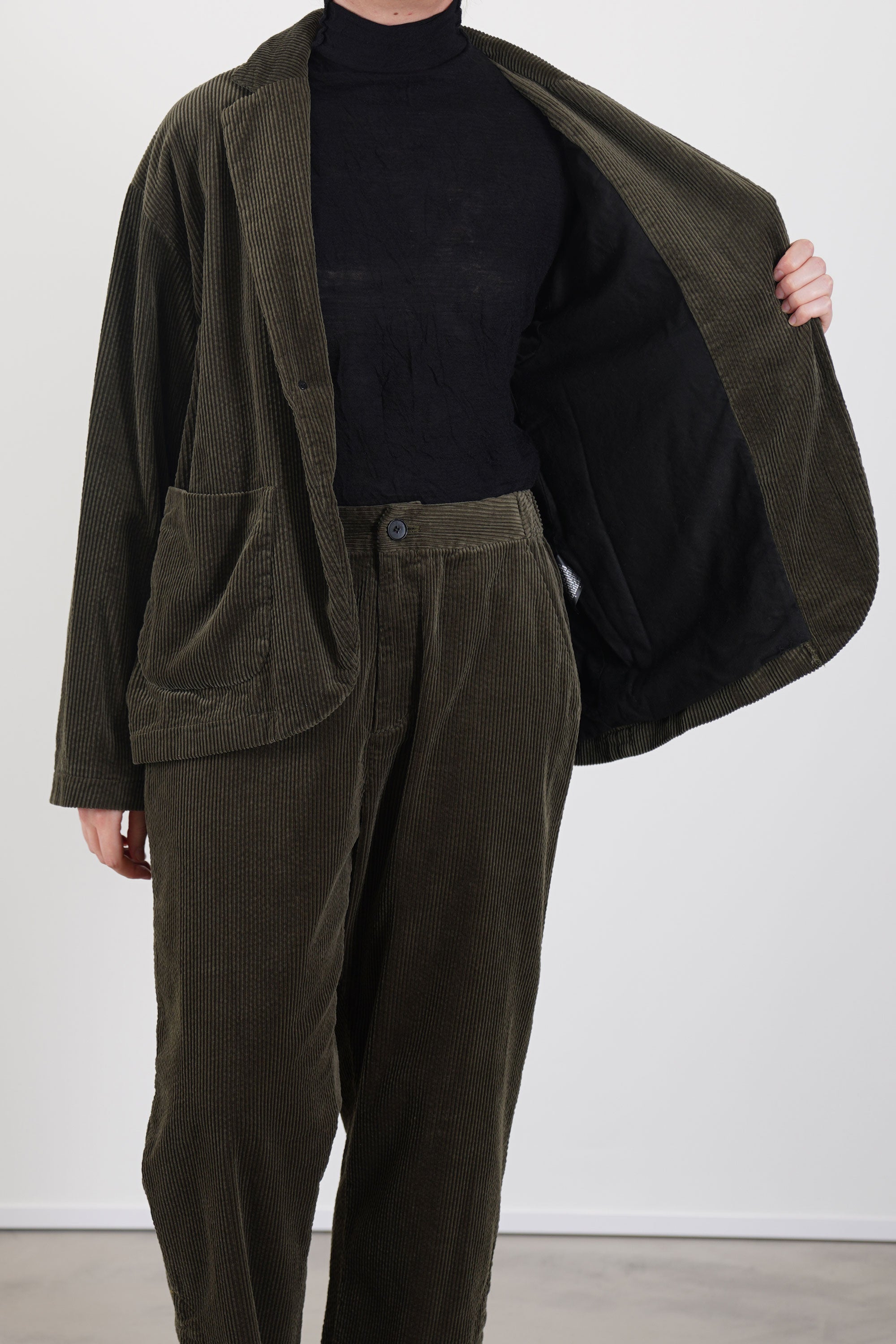 corduroy tailored jacket khaki