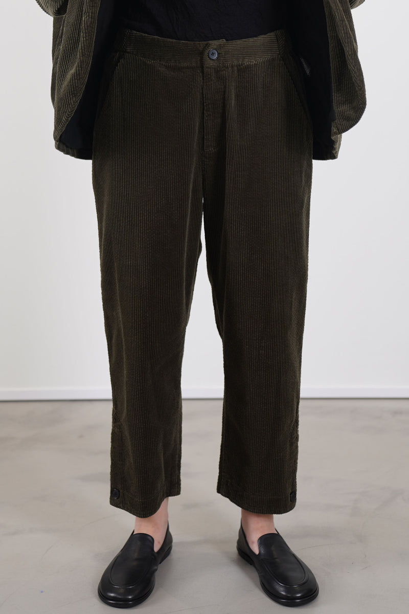 corduroy tapered pants khaki