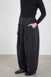cotton grosgrain cargo pants dark brown