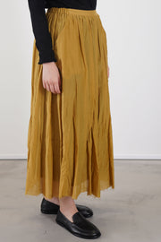 cotton silk lawn long skirt gold