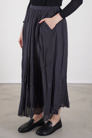 cotton silk lawn long skirt navy