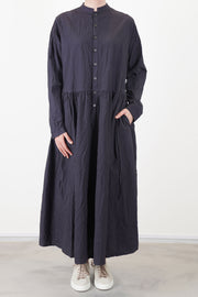 pas de calais cotton typewriter dress charcoal crafted in a lightweight crinkled cotton material