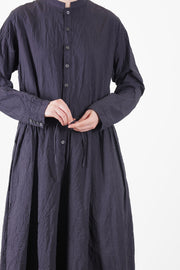 pas de calais cotton typewriter dress charcoal featuring  an adjustable waistband that gathers at the back and gathered details a the skirt. unlined.