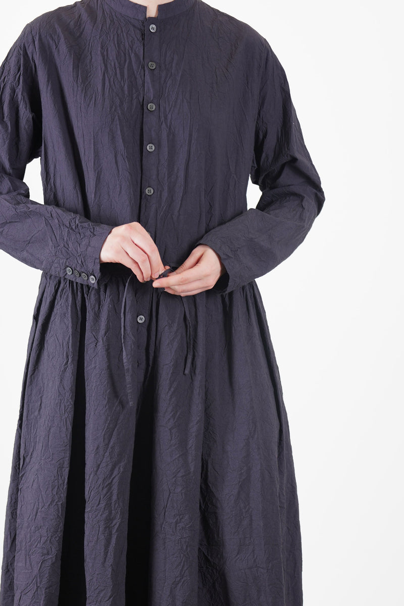 pas de calais cotton typewriter dress charcoal featuring  an adjustable waistband that gathers at the back and gathered details a the skirt. unlined.