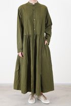 cotton typewriter dress khaki