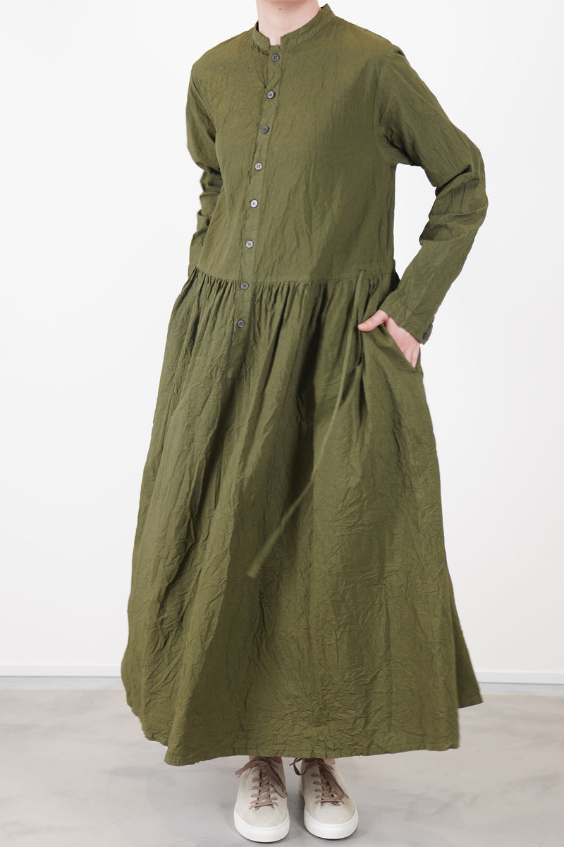 cotton typewriter dress khaki