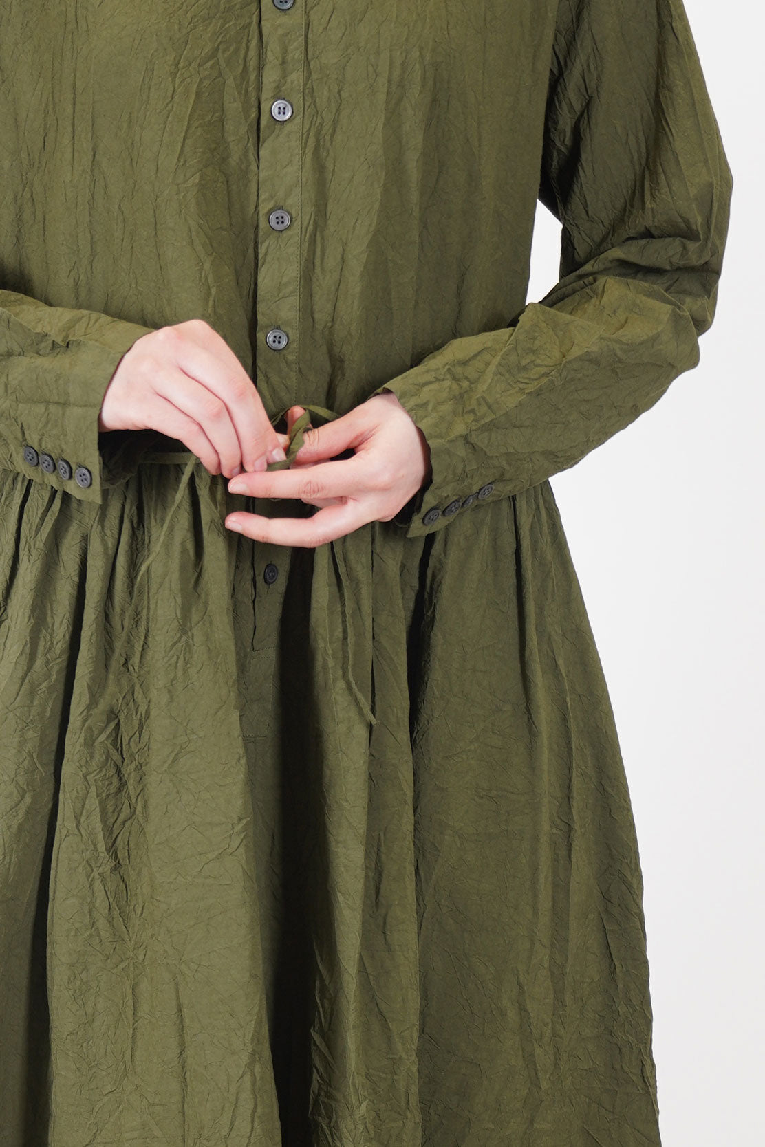 pas de calais cotton typewritter dress khaki | carrousel the store