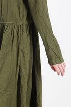 cotton typewriter dress khaki
